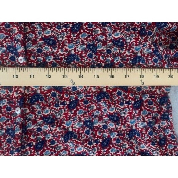Lucky Brand Size XL/TG  Red Blue Paisley Print Peasant Top Lagenlook Boho - Picture 14 of 14